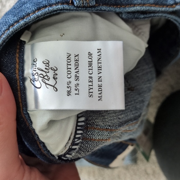NWT Cosmic Blue Love Adrianne Distressed Boyfriend Jeans Size 14 - Picture 6 of 6